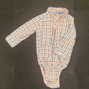 Pink, White & Blue Plaid Onesie